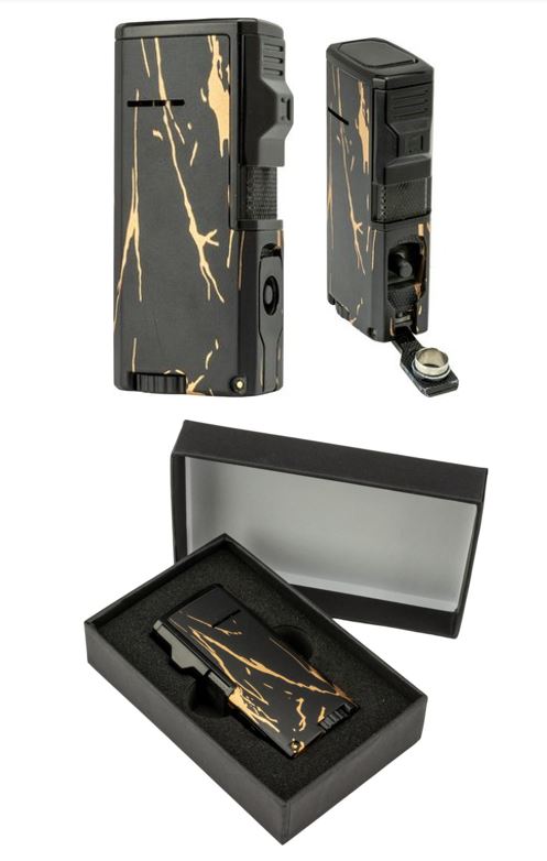 Sky Jet Lighter - Black & Gold Marbled Finish